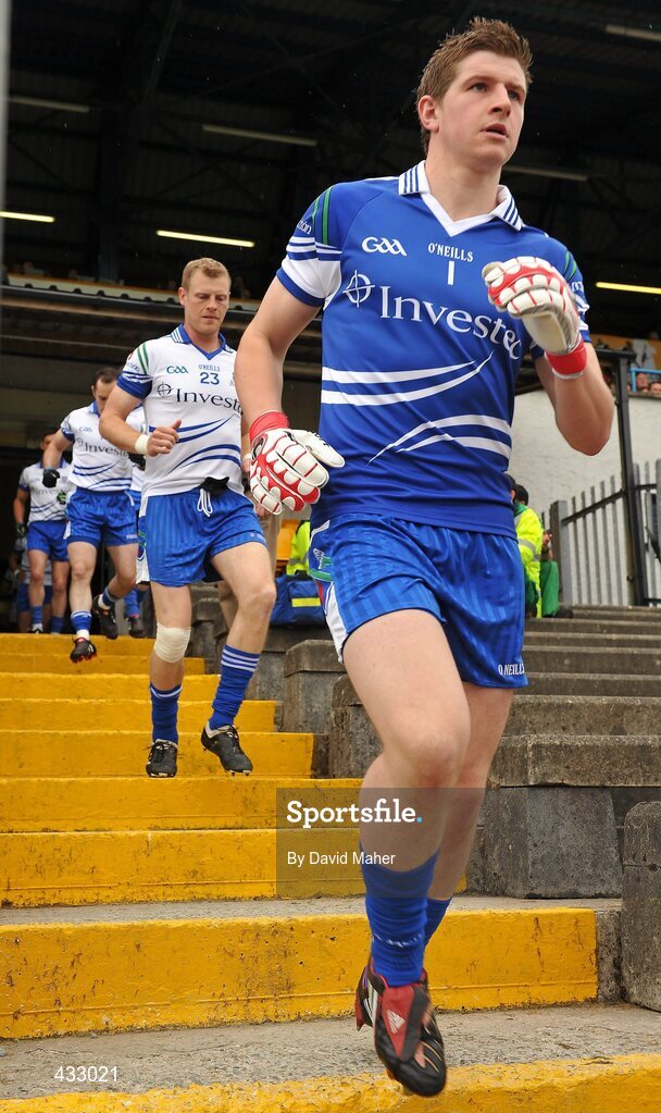 6 June 2010; Monaghan goalkeeper Darren Hughes runs out for the start of the game. Ulster GAA Football Senior Championship Quarter-Final, Monaghan v Armagh, Casement Park, Belfast, Co. Antrim. Picture credit: David Maher / SPORTSFILE