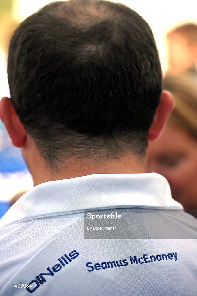 6 June 2010; Monaghan manager Seamus McEnaney during a TV interview. Ulster GAA Football Senior Championship Quarter-Final, Monaghan v Armagh, Casement Park, Belfast, Co. Antrim. Picture credit: David Maher / SPORTSFILE