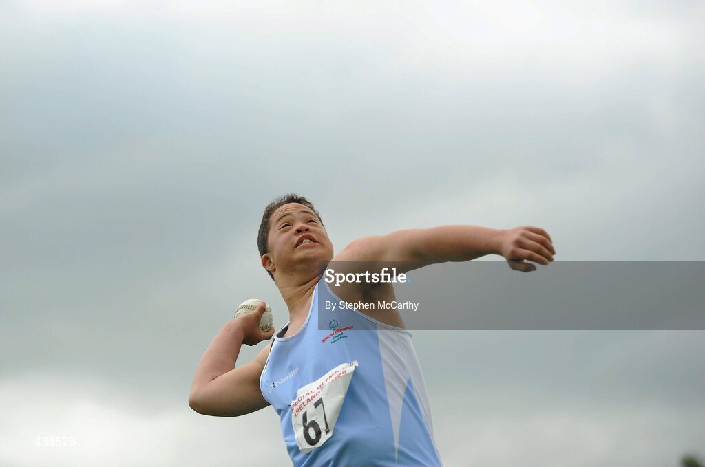 10 June 2010; Stephen Pwajok, from Clane, Co. Kildare, in action during the softball event at the 2010 Special Olympics Ireland Games. University of Limerick, Limerick. Picture credit: Stephen McCarthy / SPORTSFILE