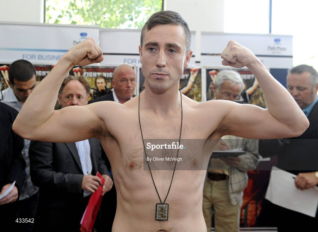 10 June 2010; Paul McCloskey during the weigh-in ahead of his Yanjing Fight Night European Light Welterweight title bout against Giuseppe Lauri on Friday night. The Park Plaza Hotel, Aldergrove, Belfast, Co. Antrim. Picture credit: Oliver McVeigh / SPORTSFILE