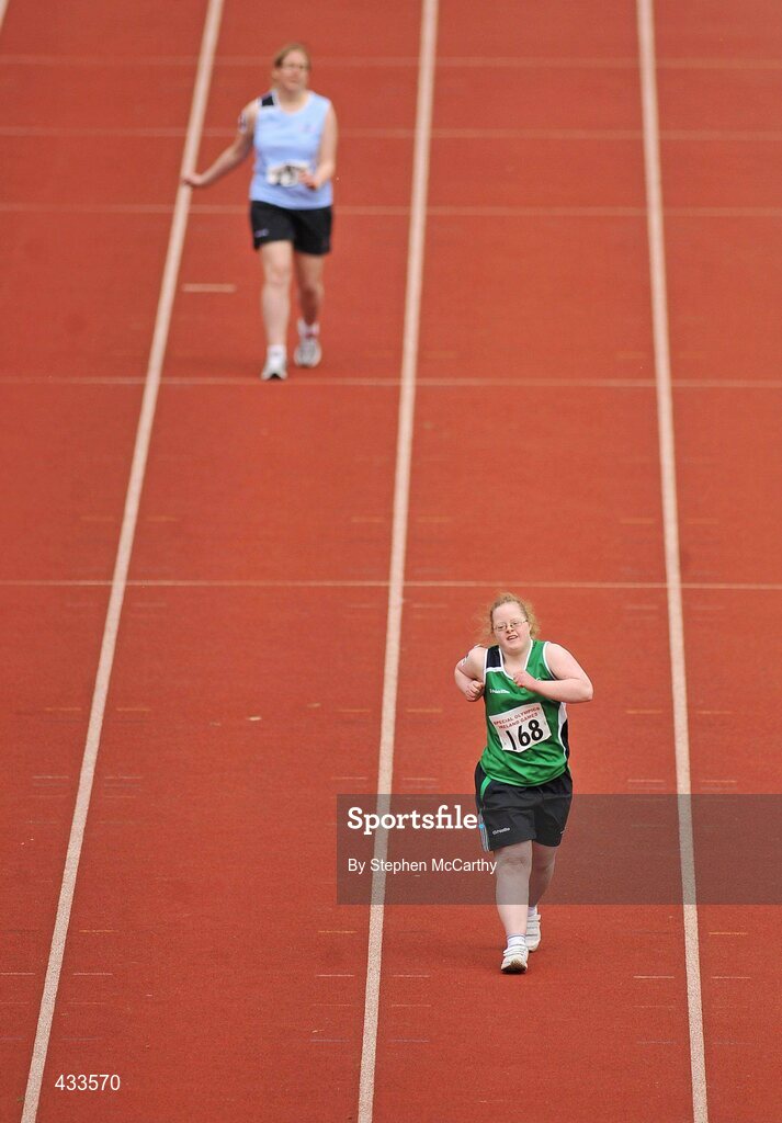 10 June 2010; Jennifer McCormack in action during the athletics divisioning events at the 2010 Special Olympics Ireland Games. University of Limerick, Limerick. Picture credit: Stephen McCarthy / SPORTSFILE