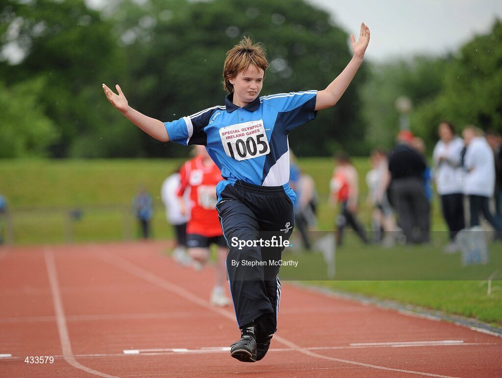 10 June 2010; Jesse Mitchell, from Ballinamere, Offaly, in action during the athletics divisioning events at the 2010 Special Olympics Ireland Games. University of Limerick, Limerick. Picture credit: Stephen McCarthy / SPORTSFILE