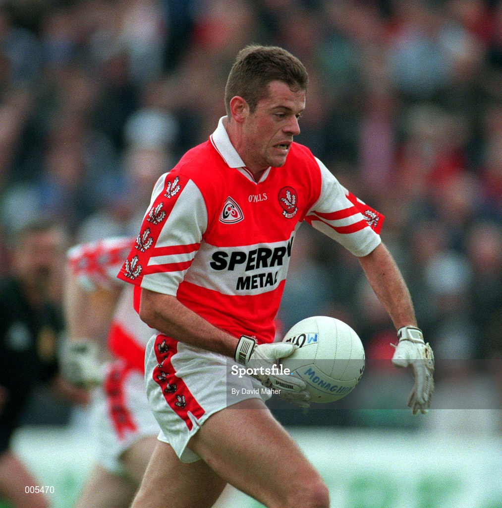 31 May 1998; Anthony Tohill of Derry during the Ulster GAA Football Senior Championship Quarter-Final match between Derry and Monaghan at Celtic Park in Derry. Photo by David Maher/Sportsfile
