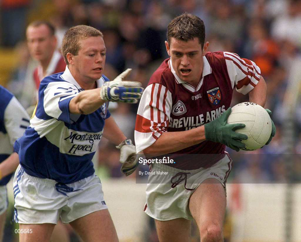 7 June 1998; David Murphy of Westmeath in action against Chris Conway of Laois during the Leinster Senior Football Championship Quarter-Final match between Laois and Westmeath at Croke Park in Dublin. Photo by David Maher/Sportsfile