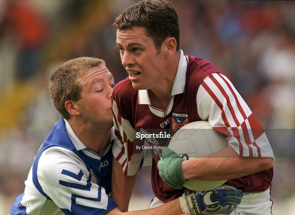 7 June 1998; David Murphy of Westmeath in action against Chris Conway of Laois during the Leinster Senior Football Championship Quarter-Final match between Laois and Westmeath at Croke Park in Dublin. Photo by David Maher/Sportsfile
