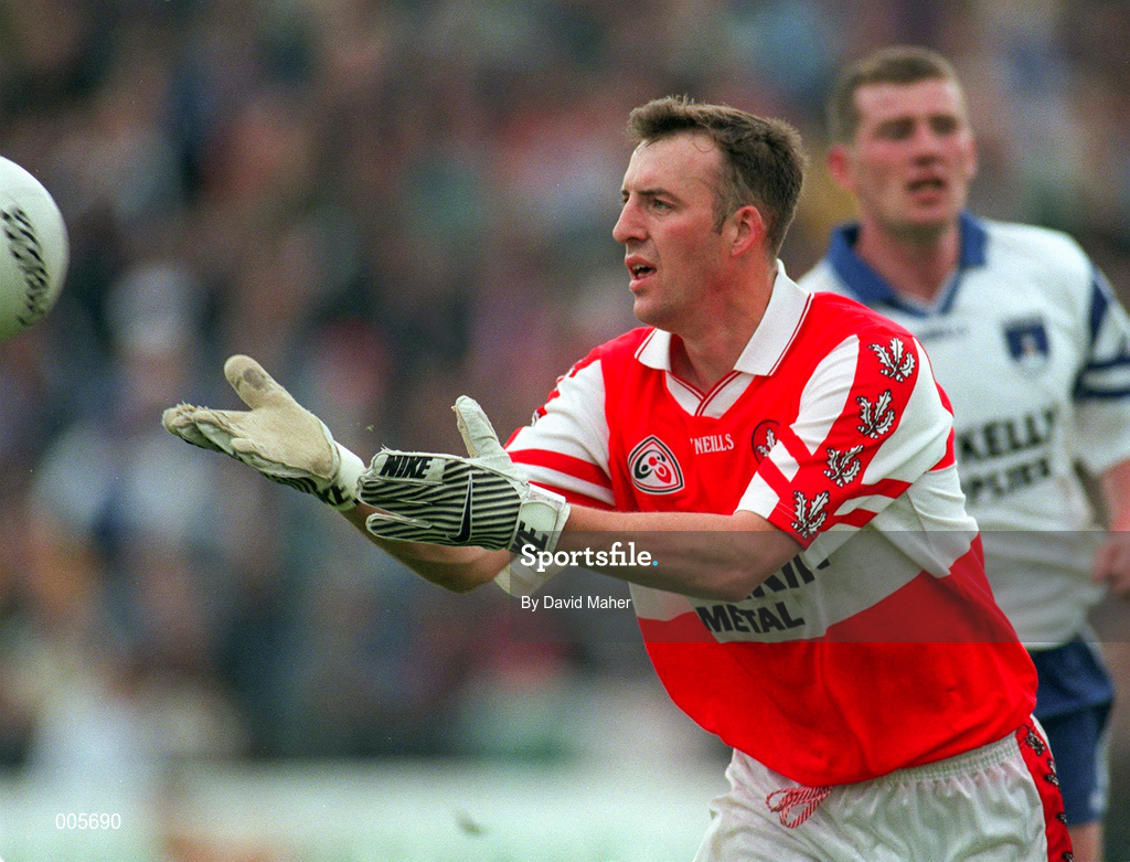 31 May 1998; Dermot Dougan of Derry during the Ulster GAA Football Senior Championship Quarter-Final match between Derry and Monaghan at Celtic Park in Derry. Photo by David Maher/Sportsfile