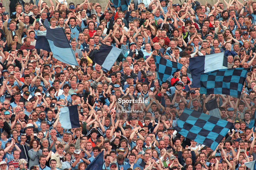 7 June 1998; Dublin supporters on Hill 16 during the Leinster Senior Football Championship Quarter-Final match between Dublin and Kildare at Croke Park in Dublin. Photo by David Maher/Sportsfile