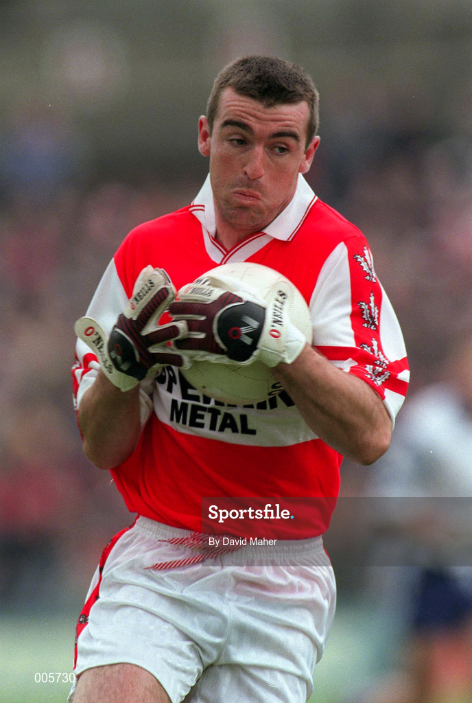 31 May 1998; Eamonn Burns of Derry during the Ulster GAA Football Senior Championship Quarter-Final match between Derry and Monaghan at Celtic Park in Derry. Photo by David Maher/Sportsfile