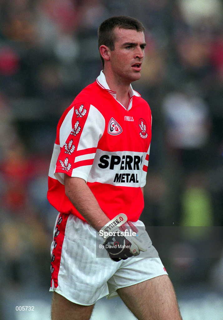 31 May 1998; Eamonn Burns of Derry during the Ulster GAA Football Senior Championship Quarter-Final match between Derry and Monaghan at Celtic Park in Derry. Photo by David Maher/Sportsfile