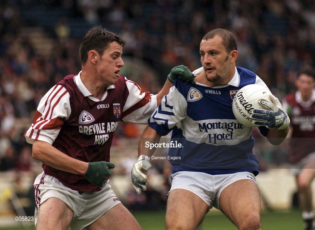7 June 1998; Hugh Emerson of Laois in action against David Murphy of Westmeath during the Leinster Senior Football Championship Quarter-Final match between Laois and Westmeath at Croke Park in Dublin. Photo by Damien Eagers/Sportsfile