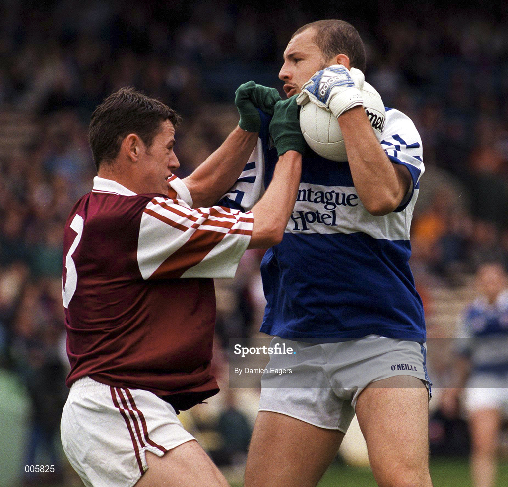 7 June 1998; Hugh Emerson of Laois in action against David Murphy of Westmeath during the Leinster Senior Football Championship Quarter-Final match between Laois and Westmeath at Croke Park in Dublin. Photo by Damien Eagers/Sportsfile