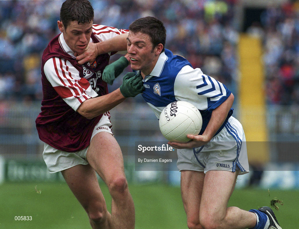 7 June 1998; Ian Fitzgerald of Laois in action against David Murphy of Westmeath during the Leinster Senior Football Championship Quarter-Final match between Laois and Westmeath at Croke Park in Dublin. Photo by Damien Eagers/Sportsfile