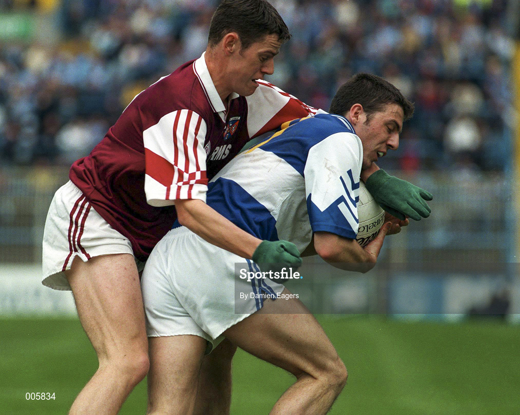 7 June 1998; Ian Fitzgerald of Laois in action against David Murphy of Westmeath during the Leinster Senior Football Championship Quarter-Final match between Laois and Westmeath at Croke Park in Dublin. Photo by Damien Eagers/Sportsfile