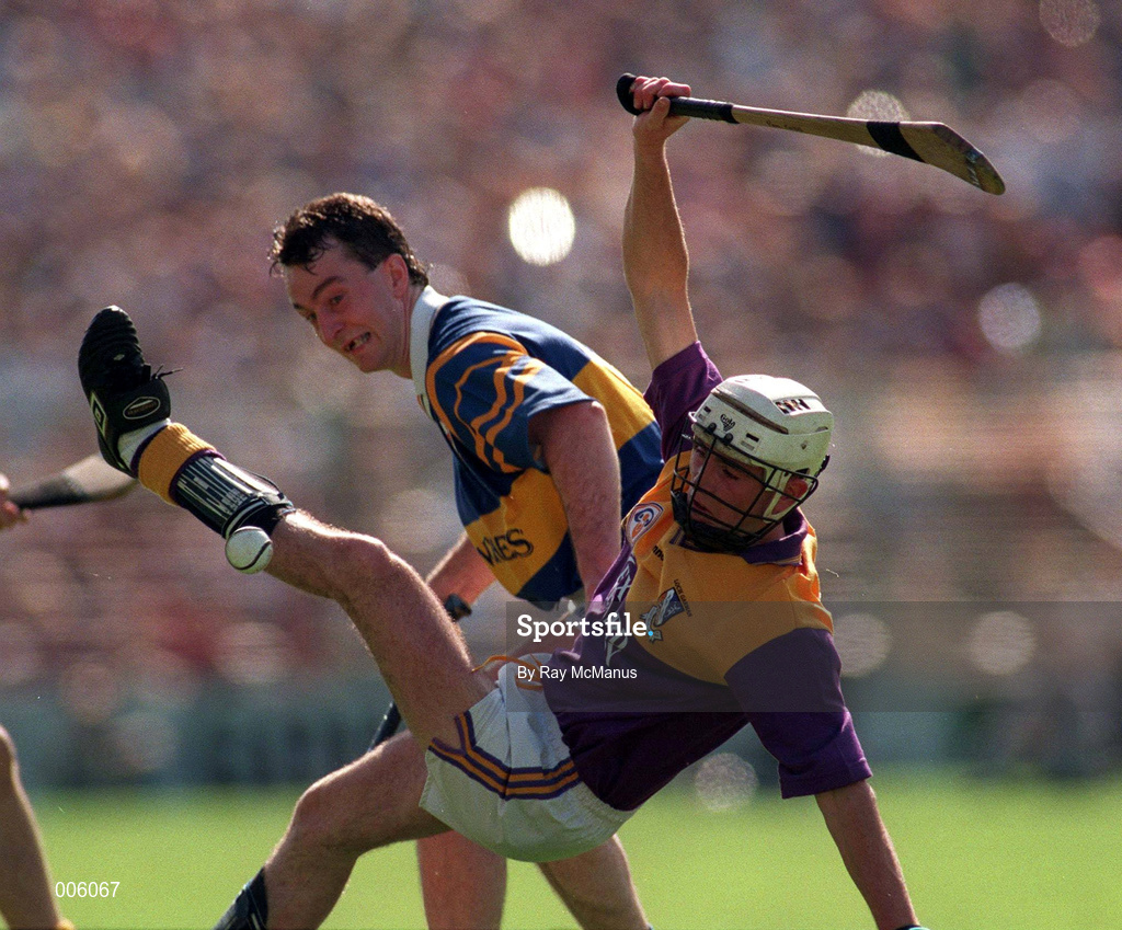 17 August 1997; Michael Ryan of Tipperary in action against Paul Codd of Wexford during the GAA All-Ireland Senior Hurling Championship Semi-Final match between Tipperary and Wexford at Croke Park in Dublin. Photo by Ray McManus/Sportsfile