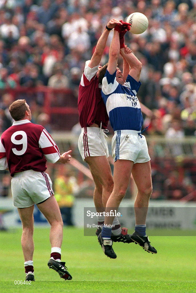 7 June 1998; Tony Maher of Laois in action against Paul Conway, centre, and Damien Gavin of Westmeath during the Leinster Senior Football Championship Quarter-Final match between Laois and Westmeath at Croke Park in Dublin. Photo by David Maher/Sportsfile
