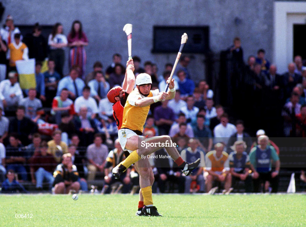 July 1992; Action from the Ulster Senior Hurling Championship Final match between Down and Antrim at Casement Park in Belfast. Photo by David Maher/Sportsfile
