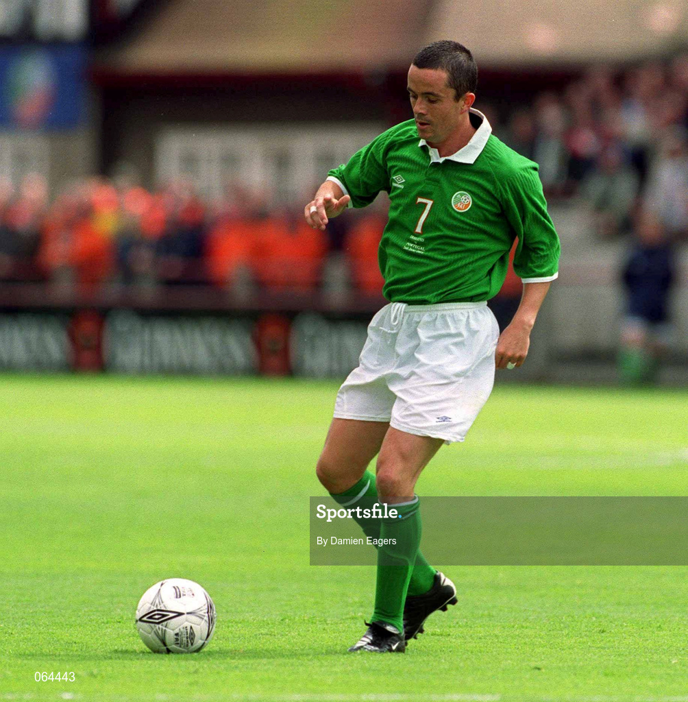 2 June 2001; Gary Kelly of Republic of Ireland during the FIFA World Cup 2002 Group 2 Qualifier match between Republic of Ireland and Portugal at Lansdowne Road in Dublin. Photo by Damien Eagers/Sportsfile