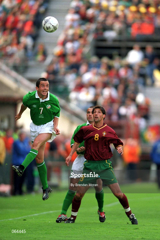 2 June 2001; Gary Kelly of Republic of Ireland during the FIFA World Cup 2002 Group 2 Qualifier match between Republic of Ireland and Portugal at Lansdowne Road in Dublin. Photo by Brendan Moran/Sportsfile