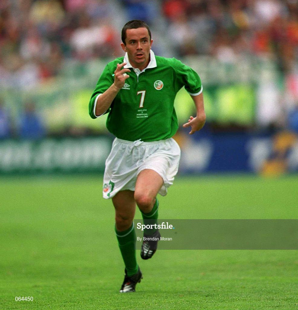2 June 2001; Gary Kelly of Republic of Ireland during the FIFA World Cup 2002 Group 2 Qualifier match between Republic of Ireland and Portugal at Lansdowne Road in Dublin. Photo by Brendan Moran/Sportsfile