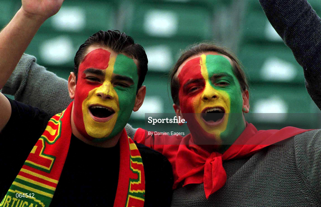 2 June 2001; Portugal supporters during the FIFA World Cup 2002 Group 2 Qualifier match between Republic of Ireland and Portugal at Lansdowne Road in Dublin. Photo by Damien Eagers/Sportsfile
