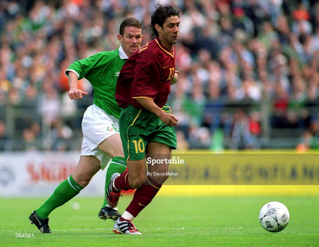 2 June 2001; Rui Costa of Portugal during the FIFA World Cup 2002 Group 2 Qualifier match between Republic of Ireland and Portugal at Lansdowne Road in Dublin. Photo by David Maher/Sportsfile