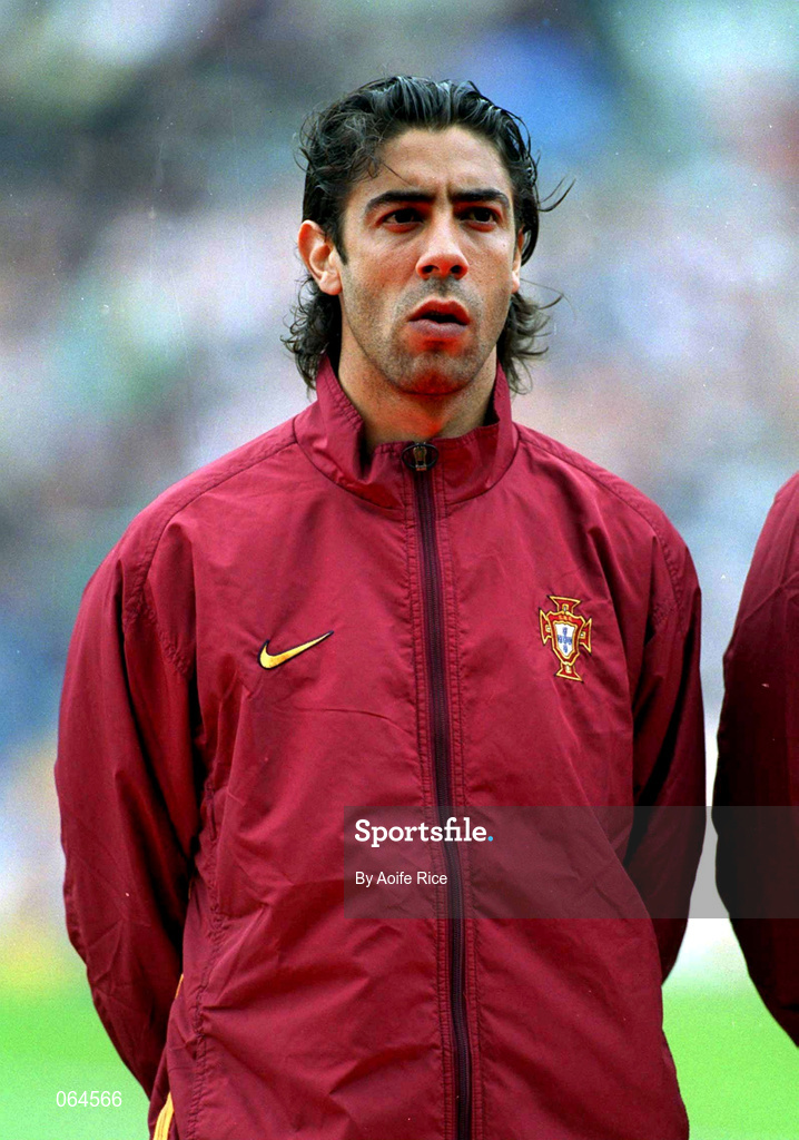 2 June 2001; Rui Costa of Portugal ahead of the FIFA World Cup 2002 Group 2 Qualifier match between Republic of Ireland and Portugal at Lansdowne Road in Dublin. Photo by Aoife Rice/Sportsfile
