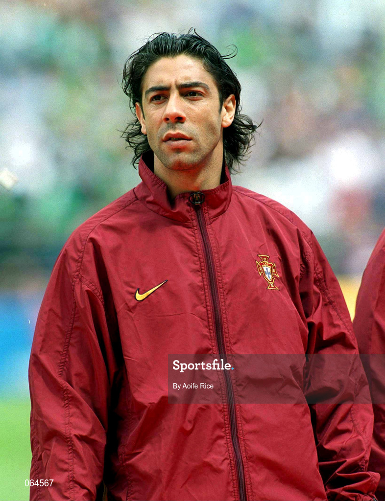 2 June 2001; Rui Costa of Portugal ahead of the FIFA World Cup 2002 Group 2 Qualifier match between Republic of Ireland and Portugal at Lansdowne Road in Dublin. Photo by Aoife Rice/Sportsfile