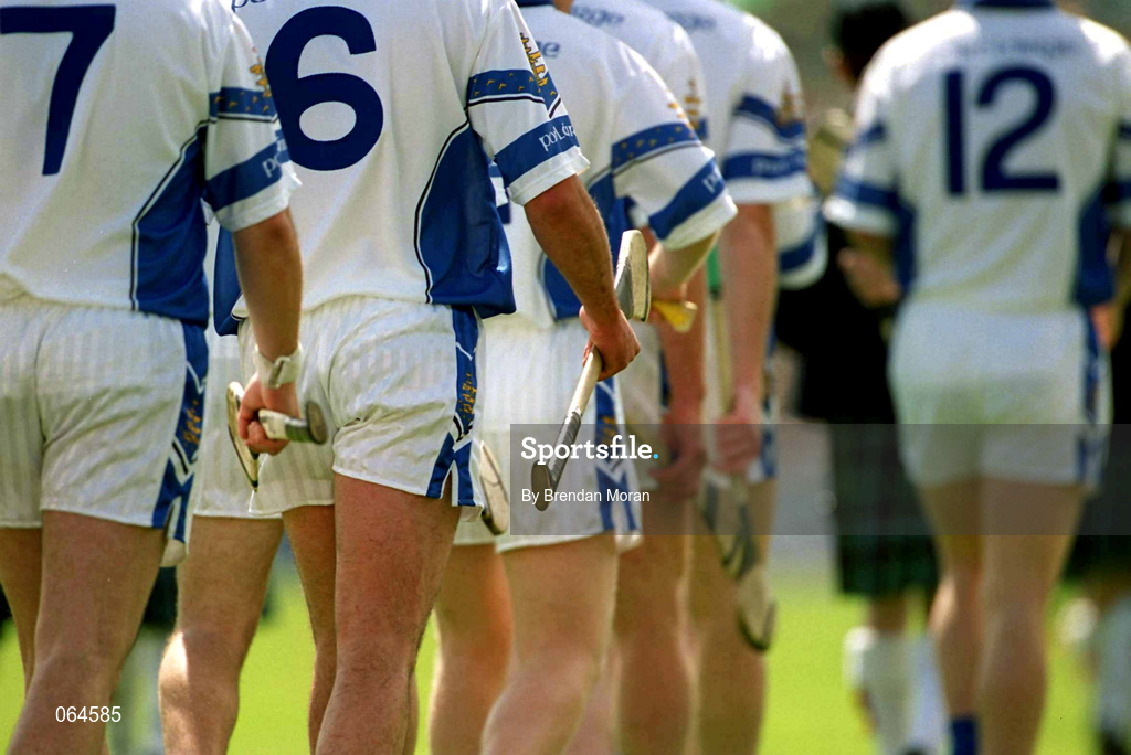 10 June 2001; Waterford hurlers during the pre-match parade ahead of Guinness Munster Senior Hurling Championship Semi-Final match between Limerick and Waterford at Páirc Uí Chaoimh in Cork. Photo by Brendan Moran/Sportsfile