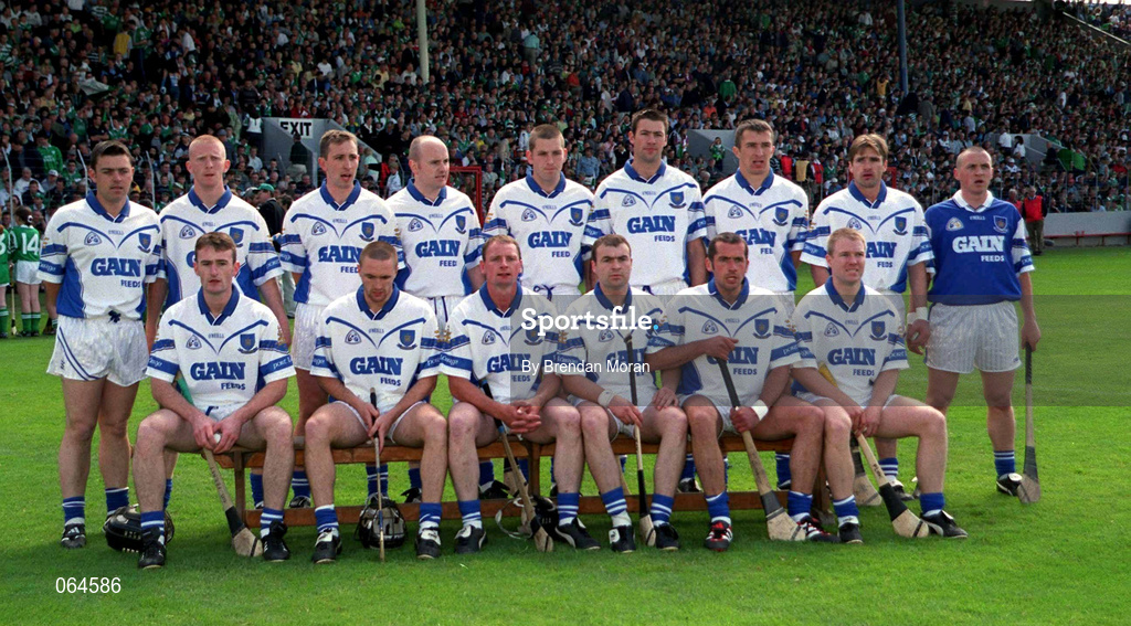 10 June 2001; The Waterford team ahead of Guinness Munster Senior Hurling Championship Semi-Final match between Limerick and Waterford at Páirc Uí Chaoimh in Cork. Photo by Brendan Moran/Sportsfile
