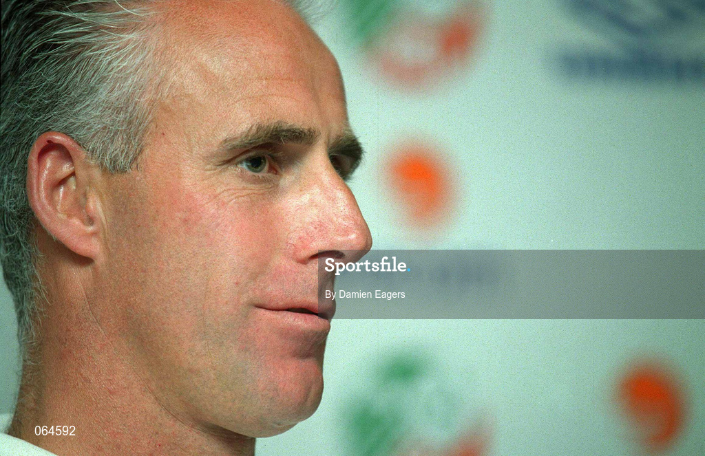 31 May 2001; Manager Mick McCarthy during a Republic of Ireland Press Conference at John Hyland Park in Baldonnell, Dublin. Photo by Damien Eagers/Sportsfile