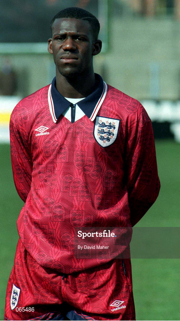 27 March 1995; Chris Bart-Williams of England ahead of the UEFA U21 Championship Qualifier between Republic of Ireland and England at Dalymount Park in Dublin. Photo by David Maher/Sportsfile