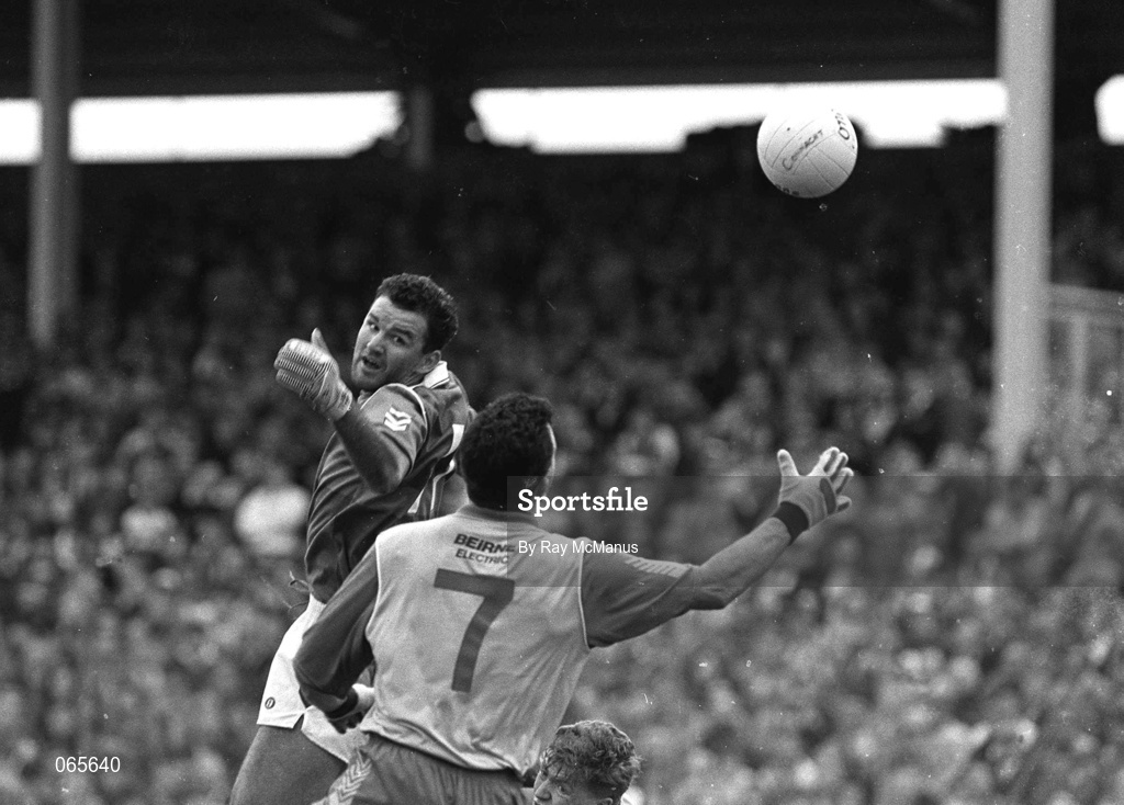14 July 1991; Mattie Reilly of Roscommon in action against Liam McHale of Mayo during the Connacht Senior Football Championship Final match between Mayo and Roscommon at McHale Park in Castlebar, Mayo. Photo by Ray McManus/Sportsfile