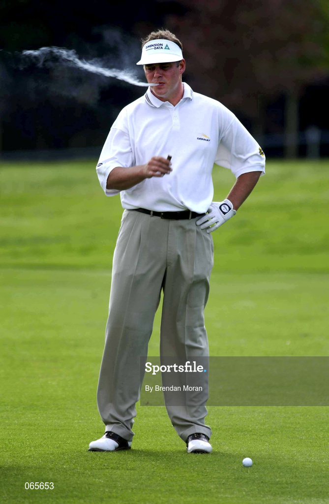 27 June 2001; Darren Clarke of Ireland during the Pro Am ahead of the Murphy's Irish Open Golf Championship at Fota Island Golf Club in Fota Island, Cork. Photo by Brendan Moran/Sportsfile