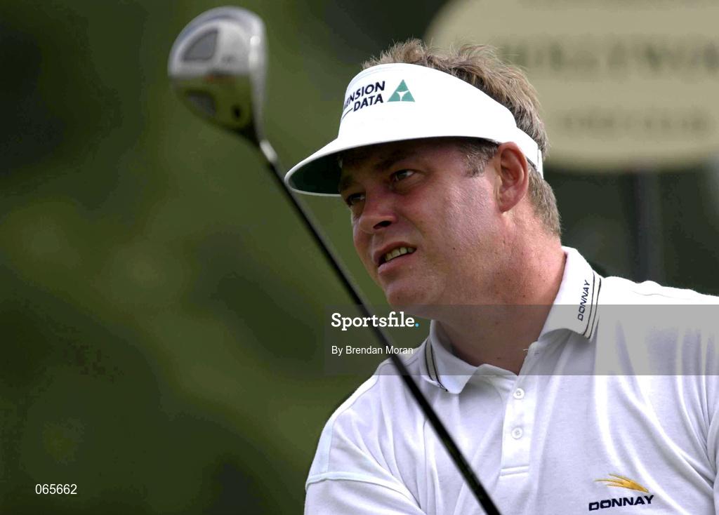 27 June 2001; Darren Clarke of Ireland watches his drive from the second tee during the Pro Am ahead of the Murphy's Irish Open Golf Championship at Fota Island Golf Club in Fota Island, Cork. Photo by Brendan Moran/Sportsfile