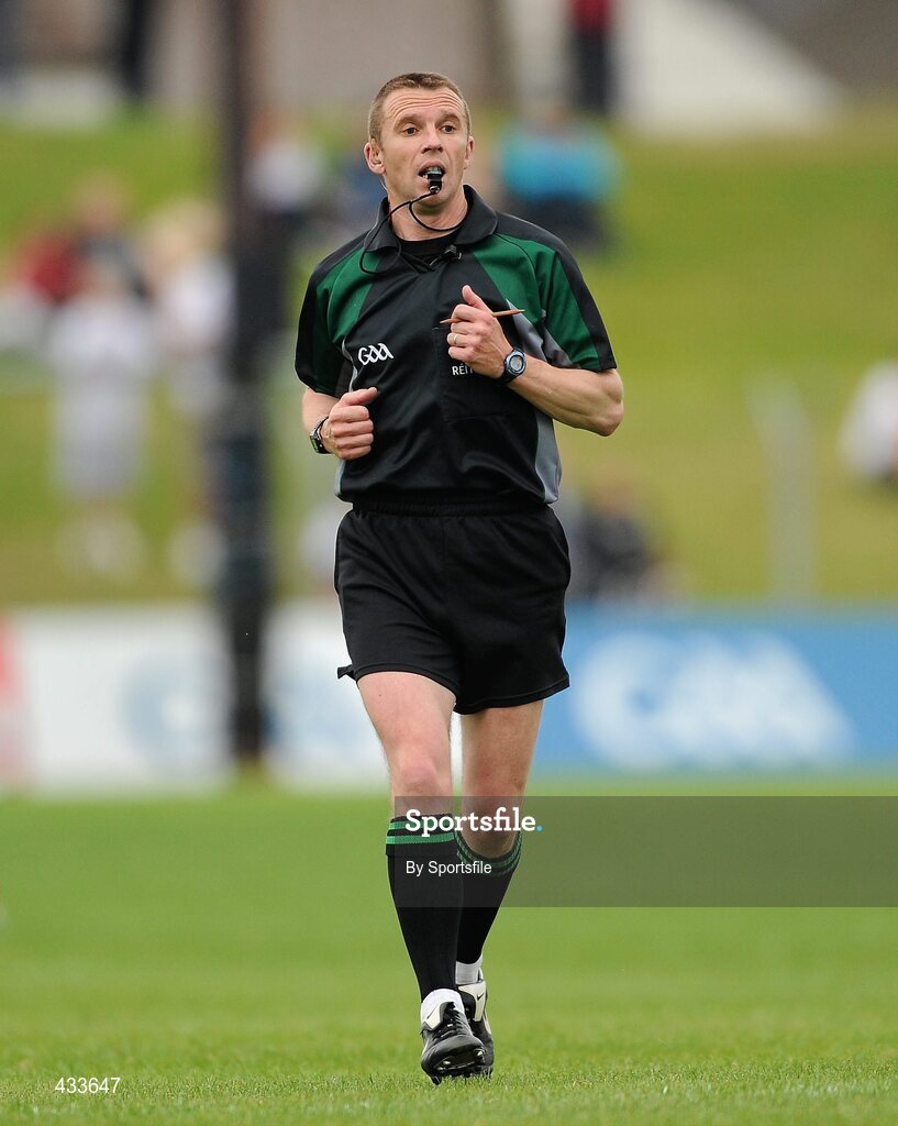 5 June 2010; Referee Michael Duffy. Leinster GAA Football Senior Championship Quarter-Final, Louth v Kildare, Pairc Tailteann, Navan, Co. Meath. Photo by Sportsfile