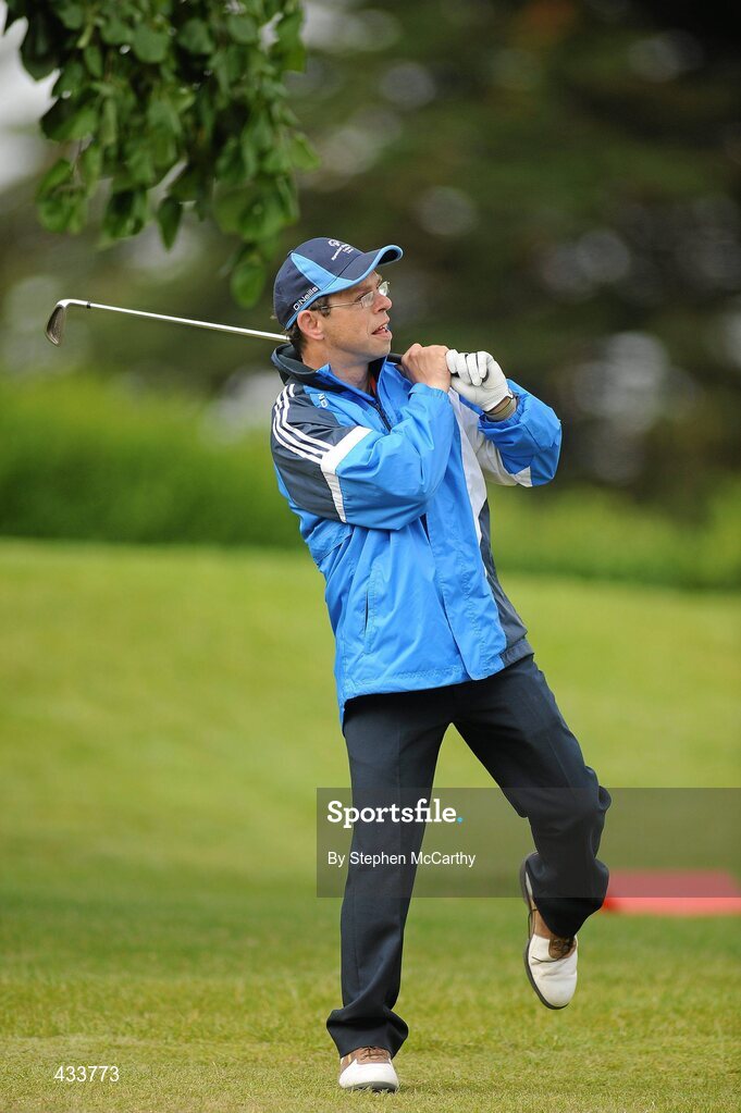 12 June 2010; David Goggin, from Kiltegan, Co. Wicklow, watches his shot during the Iron Shot competition during the third day of the 2010 Special Olympics Ireland Games. Limerick Golf Club, Limerick. Picture credit: Stephen McCarthy / SPORTSFILE