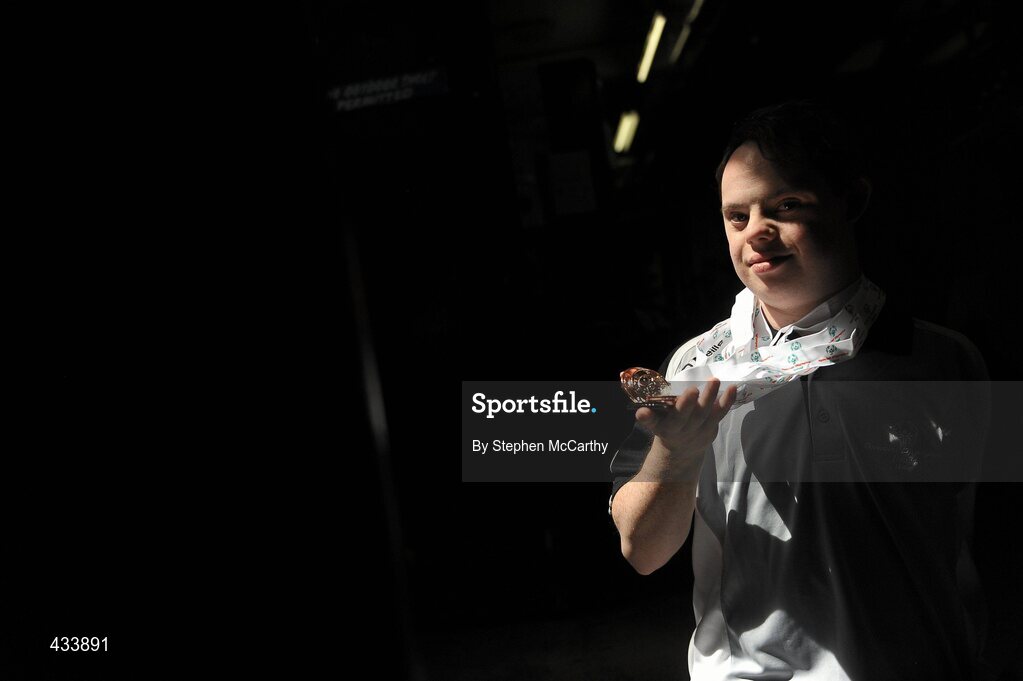 12 June 2010; Iain Wilson, from Belfast, Antrim, with his 7 medals he won during the Gymnastics events during the the 2010 Special Olympics Ireland Games. University of Limerick, Limerick. Picture credit: Stephen McCarthy / SPORTSFILE