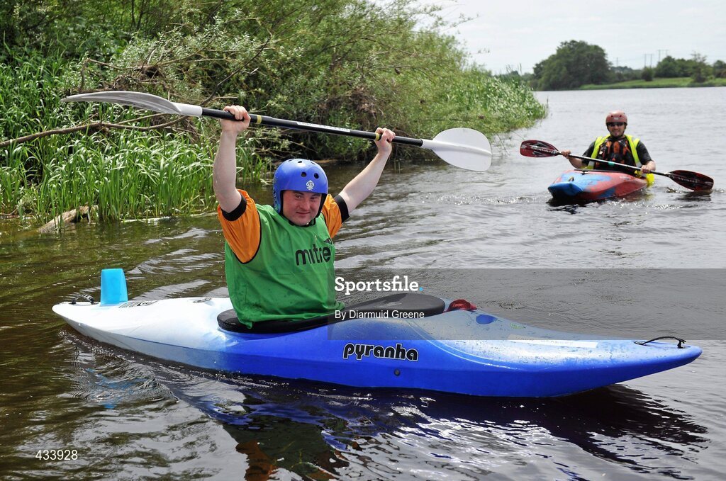 12 June 2010; Shaun Bradley, from Letterkenny, Co. Donegal, celebrates after winning the 200m Round Final, Division 3, during the 2010 Special Olympics Ireland Games. University of Limerick Rowing Club, Limerick. Picture credit: Diarmuid Greene / SPORTSFILE