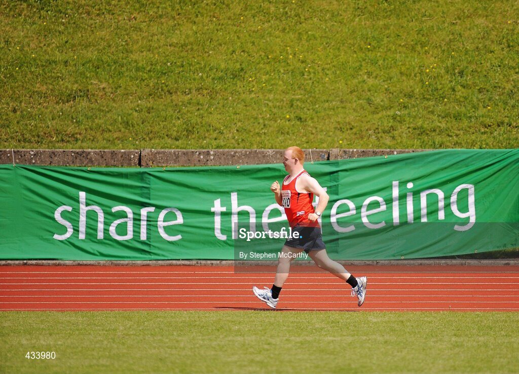 12 June 2010; John Paul Doyle, from Killarney, Kerry, in action during the athletics events during the third day of the 2010 Special Olympics Ireland Games. University of Limerick, Limerick. Picture credit: Stephen McCarthy / SPORTSFILE