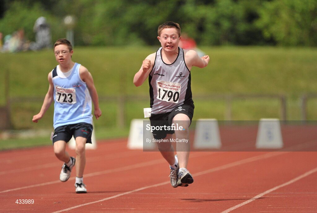 12 June 2010; Liam Ross, from Banbridge, Co. Down, in action during the athletics event during the third day of the 2010 Special Olympics Ireland Games. University of Limerick, Limerick. Picture credit: Stephen McCarthy / SPORTSFILE