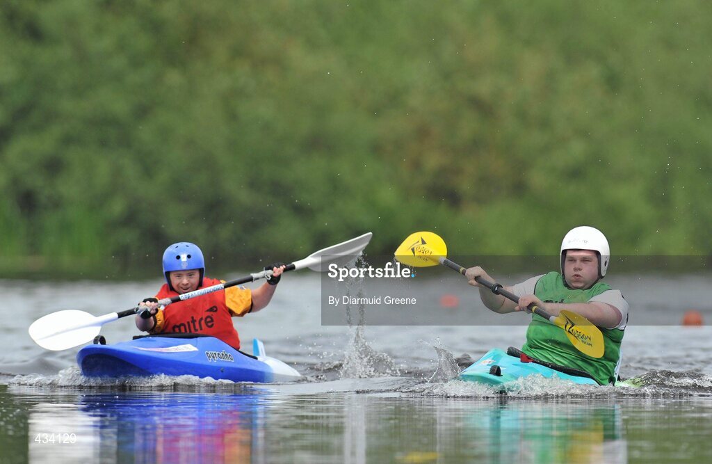 12 June 2010; Paul Nugent, from Warmpoint, Ulster, right, and Kevin Smyth, from Co. Down, left, in action during the 200m Round Final, Division 4, during the 2010 Special Olympics Ireland Games. University of Limerick Rowing Club, Limerick. Picture credit: Diarmuid Greene / SPORTSFILE