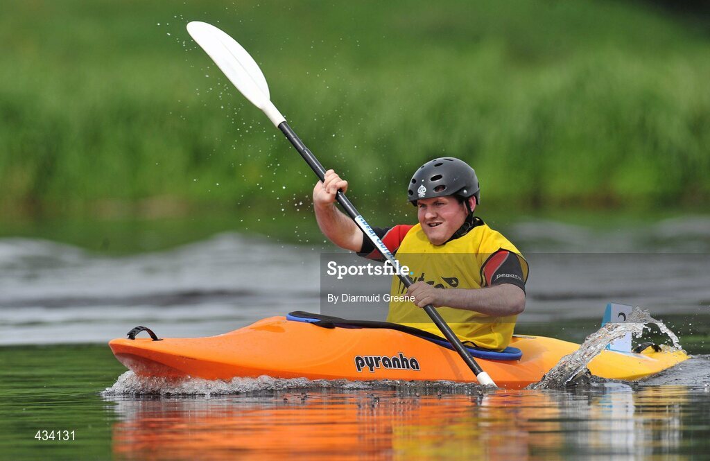 12 June 2010; Billy Collins, from Tallaght, Dublin, in action during the 200m Round Final, Division 5, during the 2010 Special Olympics Ireland Games. University of Limerick Rowing Club, Limerick. Picture credit: Diarmuid Greene / SPORTSFILE