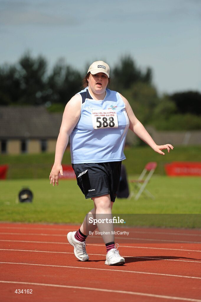 12 June 2010; Louise Murphy, from Sandyford, Dublin, Eastern Region, in action during the 50m walk event during the third day of the 2010 Special Olympics Ireland Games. University of Limerick, Limerick. Picture credit: Stephen McCarthy / SPORTSFILE