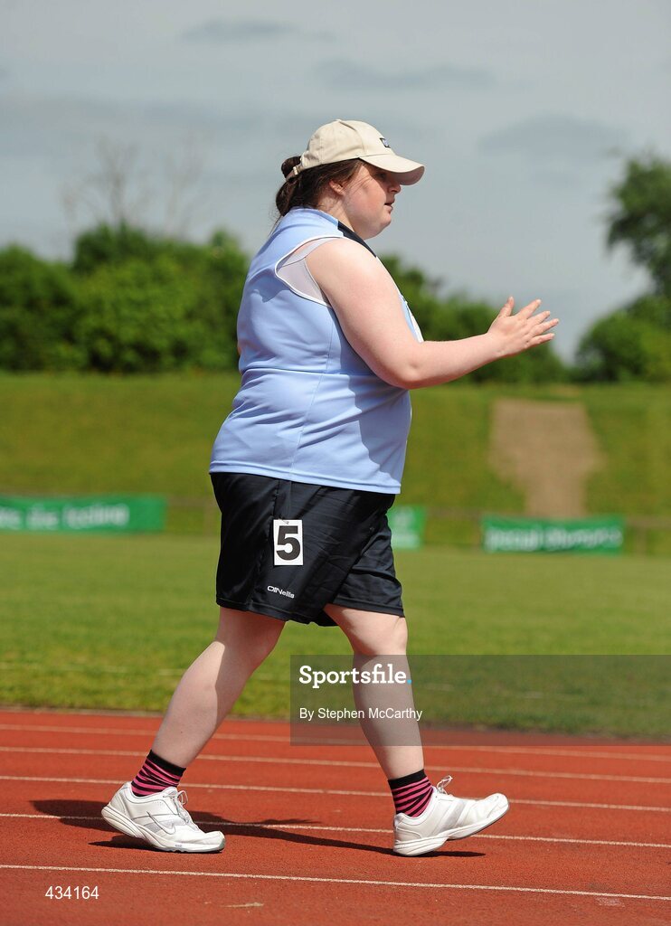 12 June 2010; Louise Murphy, from Sandyford, Dublin, Eastern Region, in action during the 50m walk event during the third day of the 2010 Special Olympics Ireland Games. University of Limerick, Limerick. Picture credit: Stephen McCarthy / SPORTSFILE