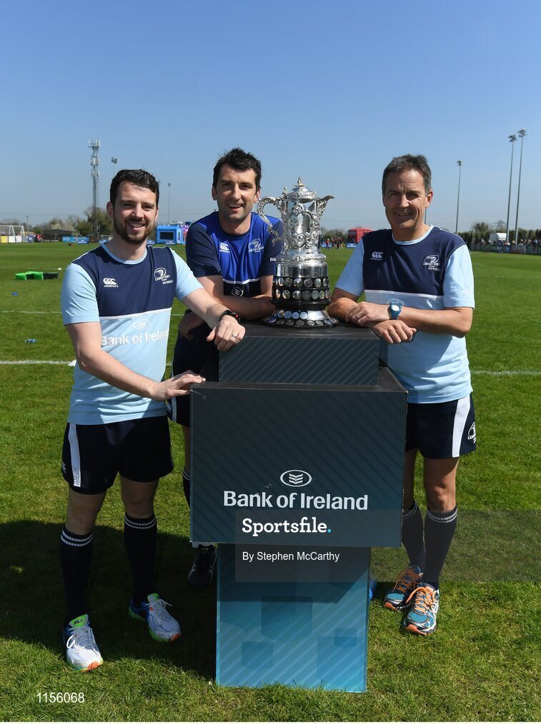 8 May 2016; Match officials, from left, Kevin Beggs, Gary Conway and Grahame Douglas. Bank of Ireland Provincial Towns Cup, Final, Enniscorthy RFC v Wicklow RFC. Ashbourne RFC, Ashbourne, Co. Meath. Photo by Stephen McCarthy/Sportsfile