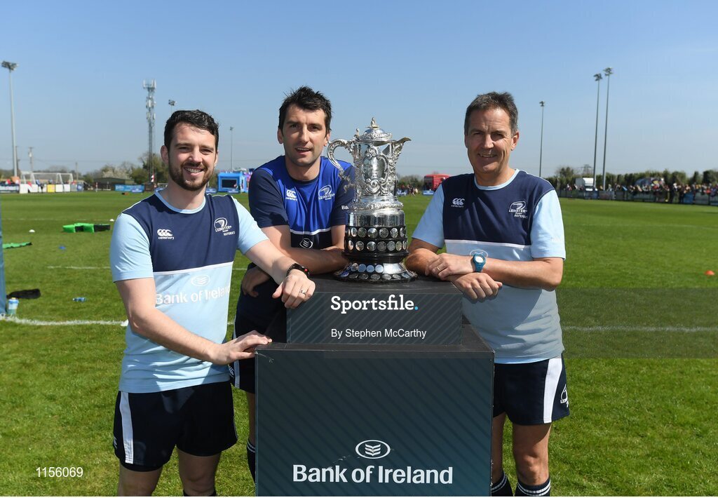 8 May 2016; Match officials, from left, Kevin Beggs, Gary Conway and Grahame Douglas. Bank of Ireland Provincial Towns Cup, Final, Enniscorthy RFC v Wicklow RFC. Ashbourne RFC, Ashbourne, Co. Meath. Photo by Stephen McCarthy/Sportsfile