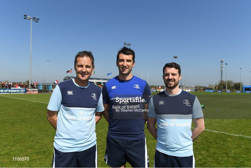 8 May 2016; Match officials, from left, Kevin Beggs, Gary Conway and Grahame Douglas. Bank of Ireland Provincial Towns Cup, Final, Enniscorthy RFC v Wicklow RFC. Ashbourne RFC, Ashbourne, Co. Meath. Photo by Stephen McCarthy/Sportsfile