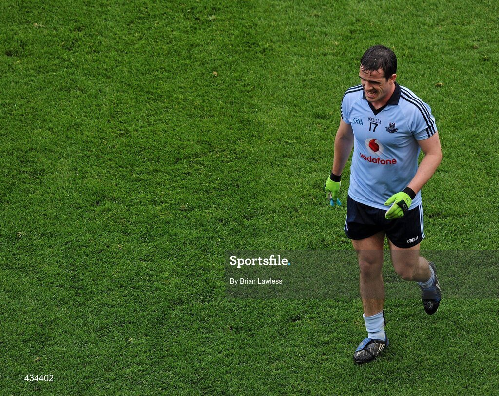 13 June 2010; Dublin's Gerard Brennan leaves the field having been sent off. Leinster GAA Football Senior Championship Quarter-Final, Dublin v Wexford, Croke Park, Dublin. Picture credit: Brian Lawless / SPORTSFILE