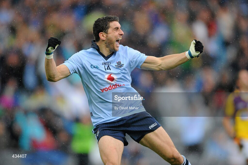 13 June 2010; Bernard Brogan, Dublin, celebrates after scoring his side's first goal. Leinster GAA Football Senior Championship Quarter-Final, Dublin v Wexford, Croke Park, Dublin. Picture credit: David Maher / SPORTSFILE