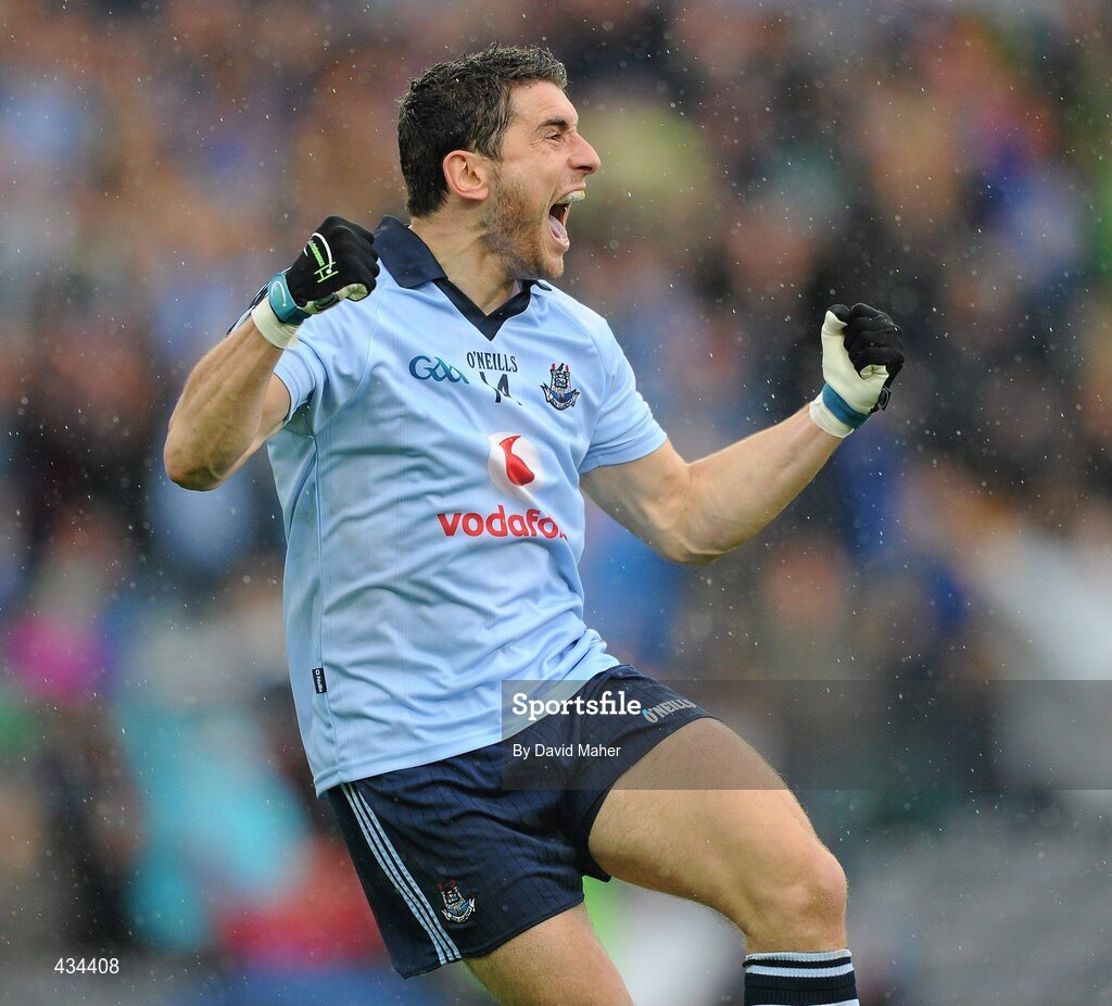 13 June 2010; Bernard Brogan, Dublin, celebrates after scoring his side's first goal. Leinster GAA Football Senior Championship Quarter-Final, Dublin v Wexford, Croke Park, Dublin. Picture credit: David Maher / SPORTSFILE